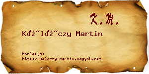Kálóczy Martin névjegykártya