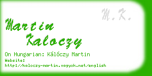 martin kaloczy business card