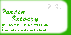 martin kaloczy business card